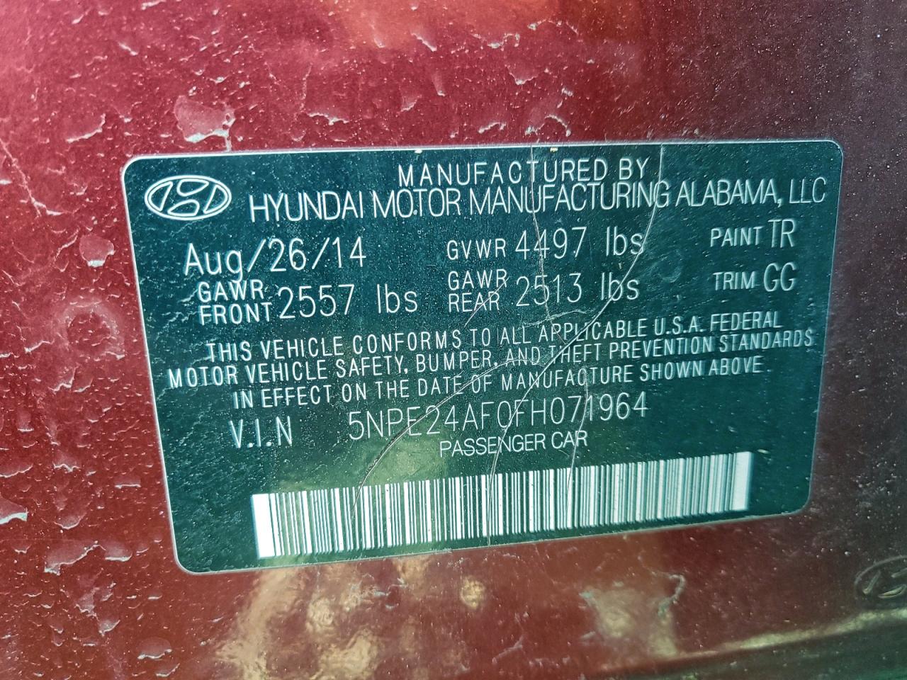 2015 HYUNDAI SONATA SE photo 23