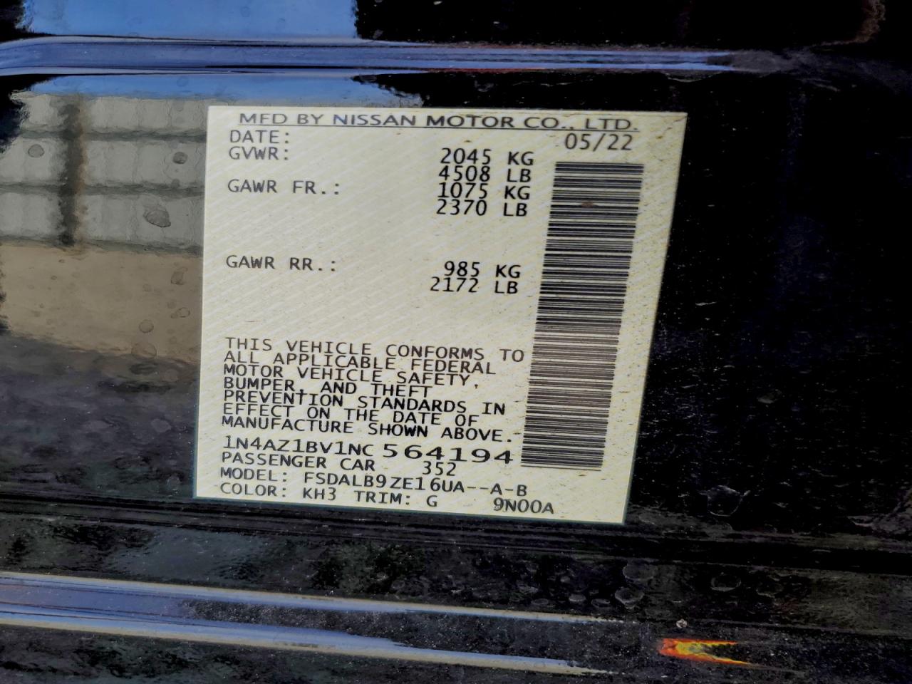 2022 NISSAN LEAF S photo 12