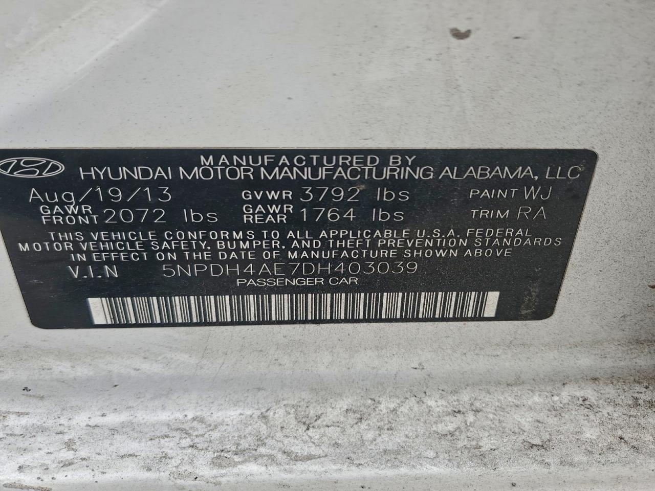 2013 HYUNDAI ELANTRA GLS photo 12