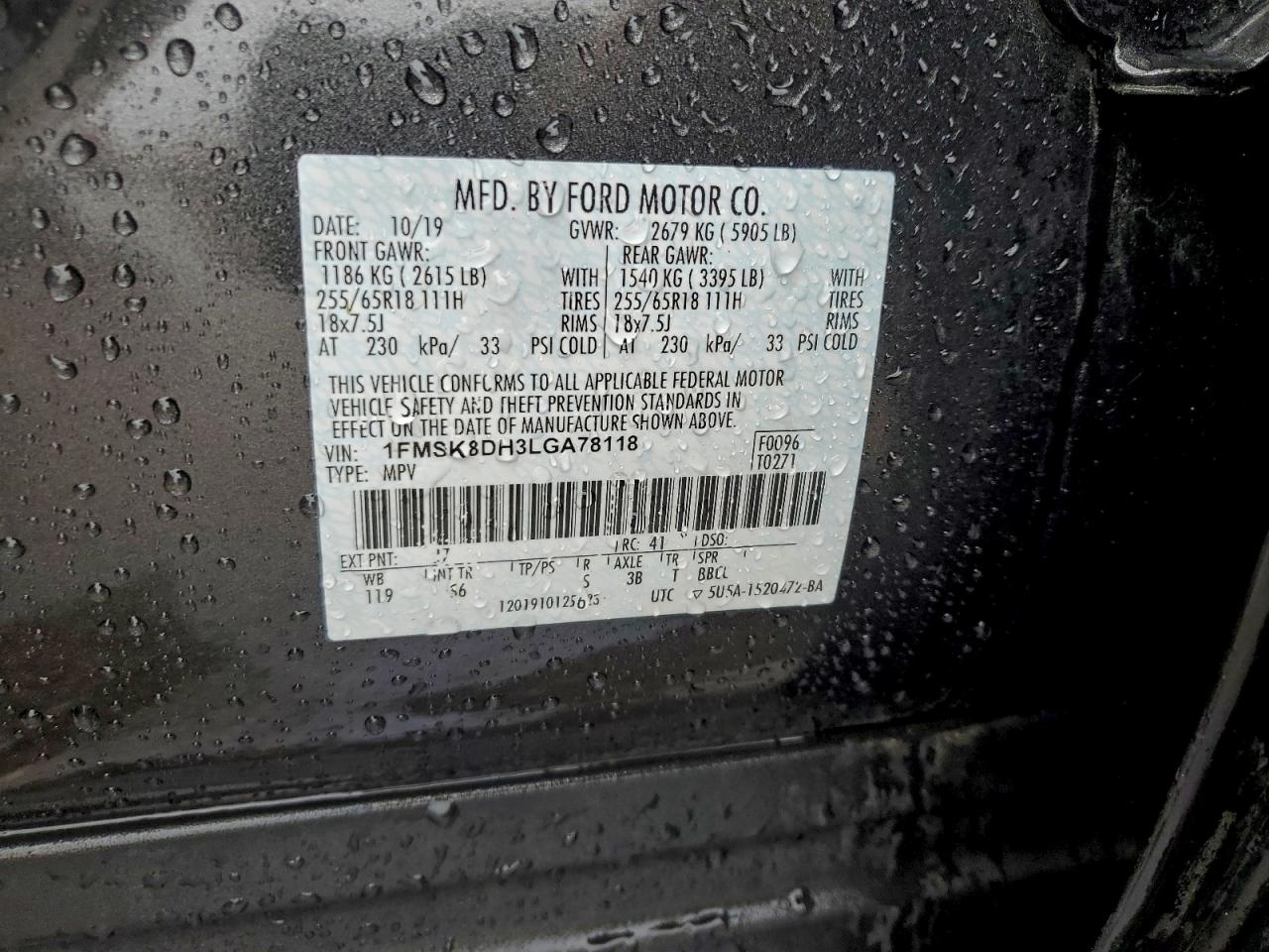 2020 FORD EXPLORER XLT photo 13