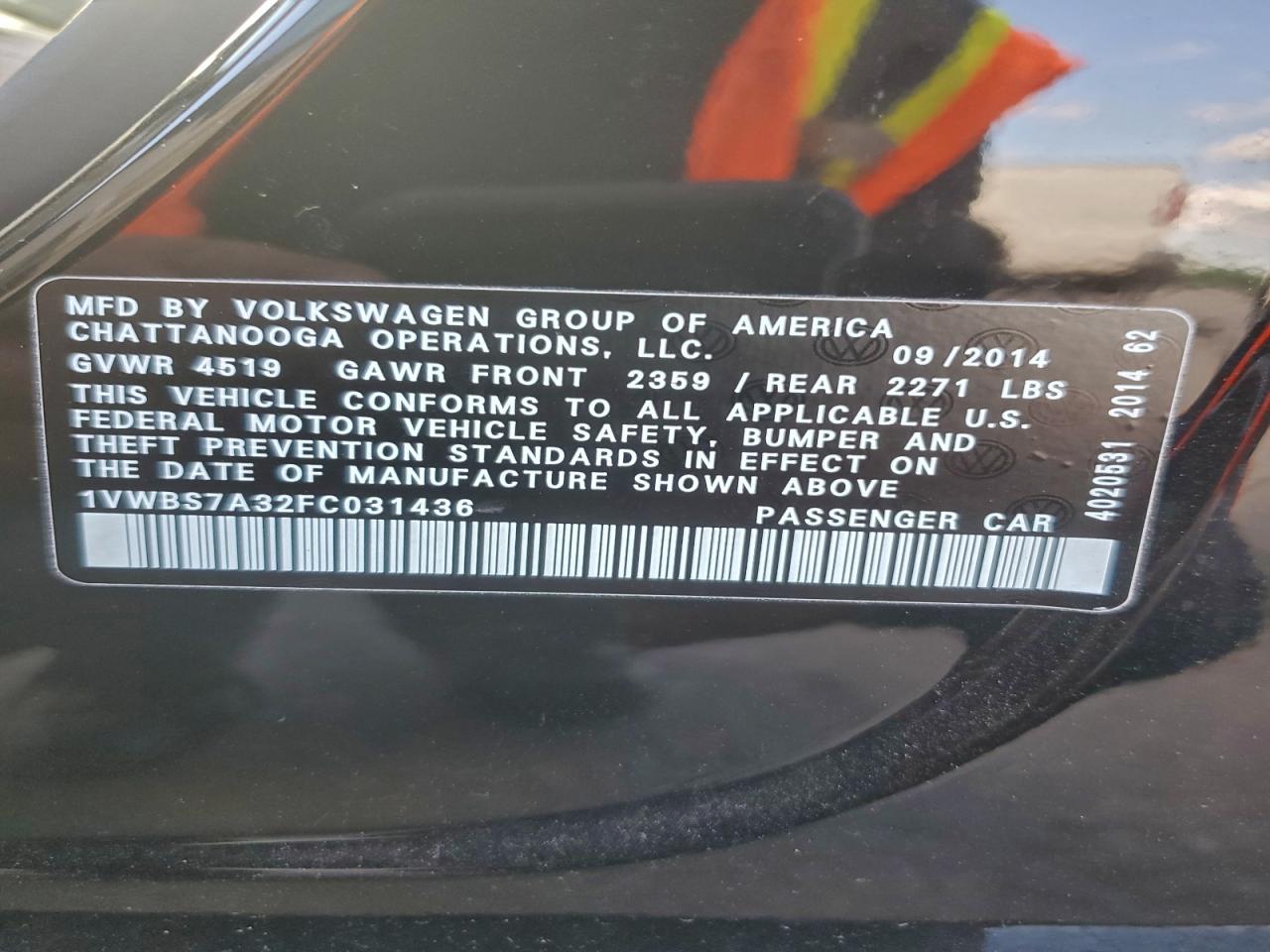 2015 VOLKSWAGEN PASSAT SE photo 12