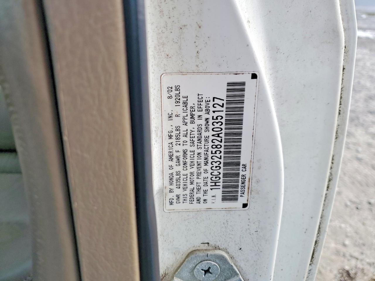 2002 HONDA ACCORD EX photo 12