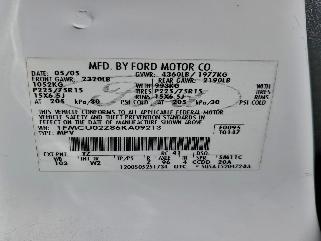 2006 FORD ESCAPE XLS photo 12