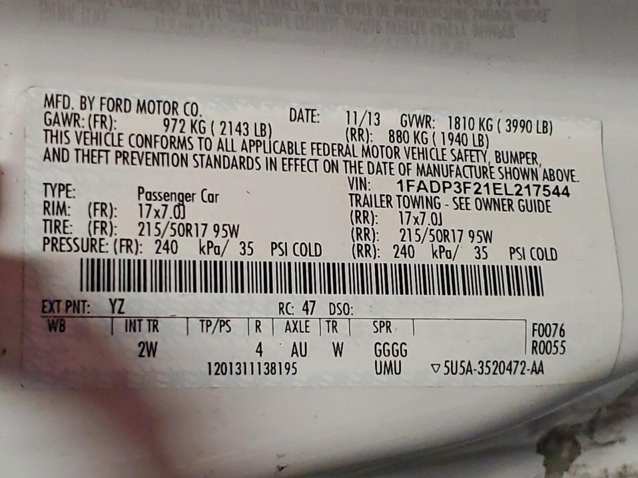 2014 FORD FOCUS SE photo 13