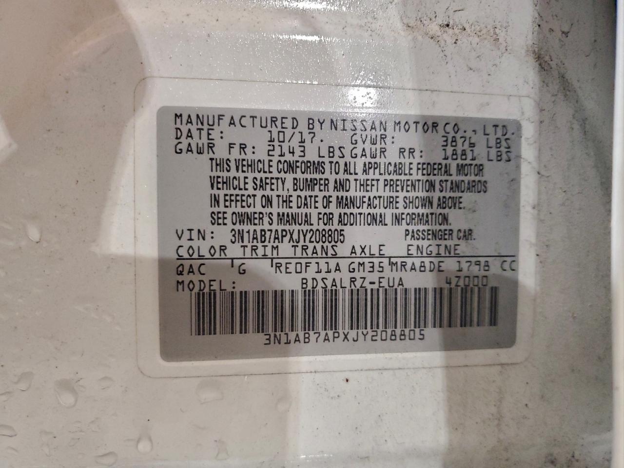 2018 NISSAN SENTRA S photo 12