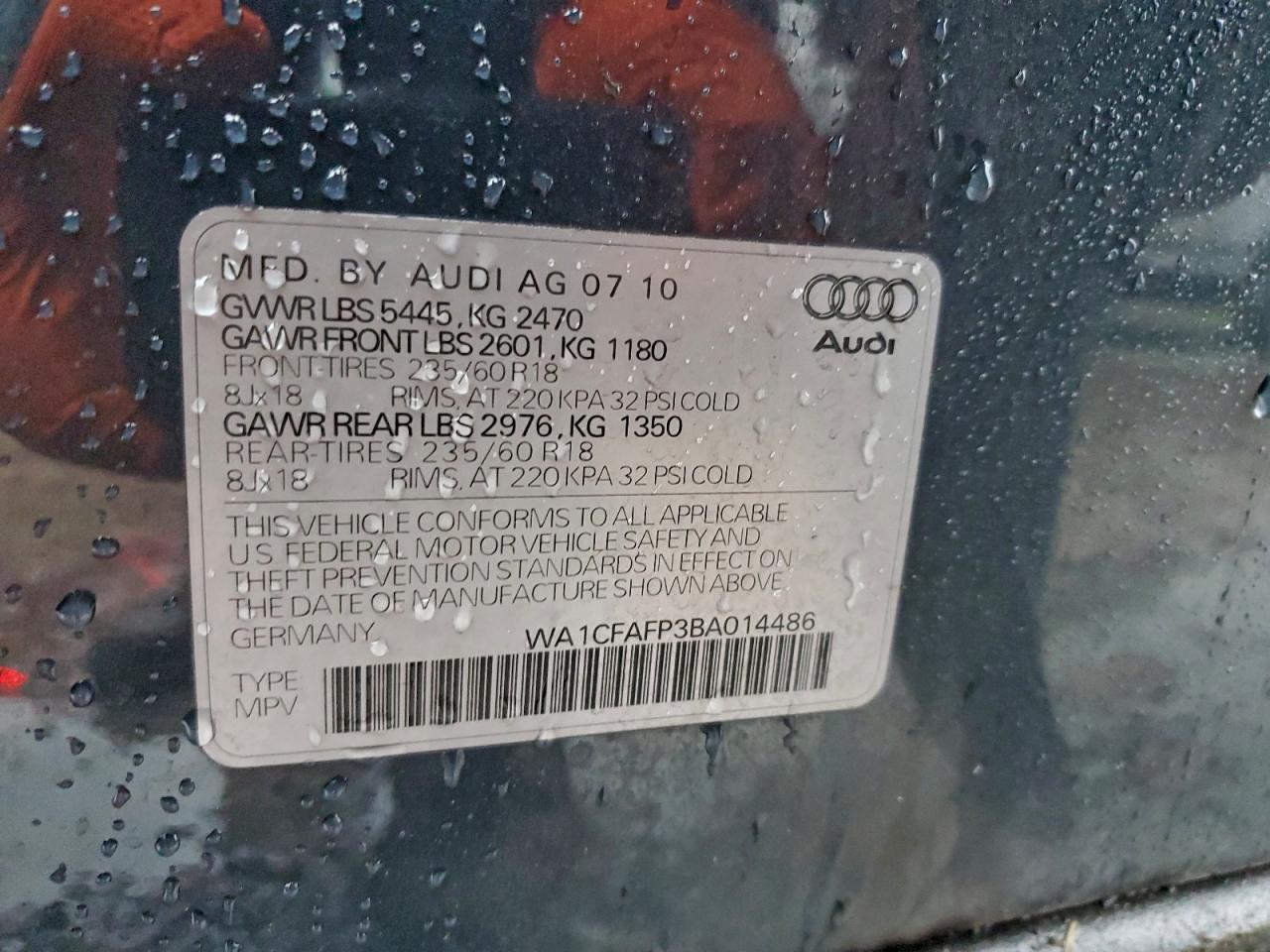 2011 AUDI Q5 PREMIUM photo 13