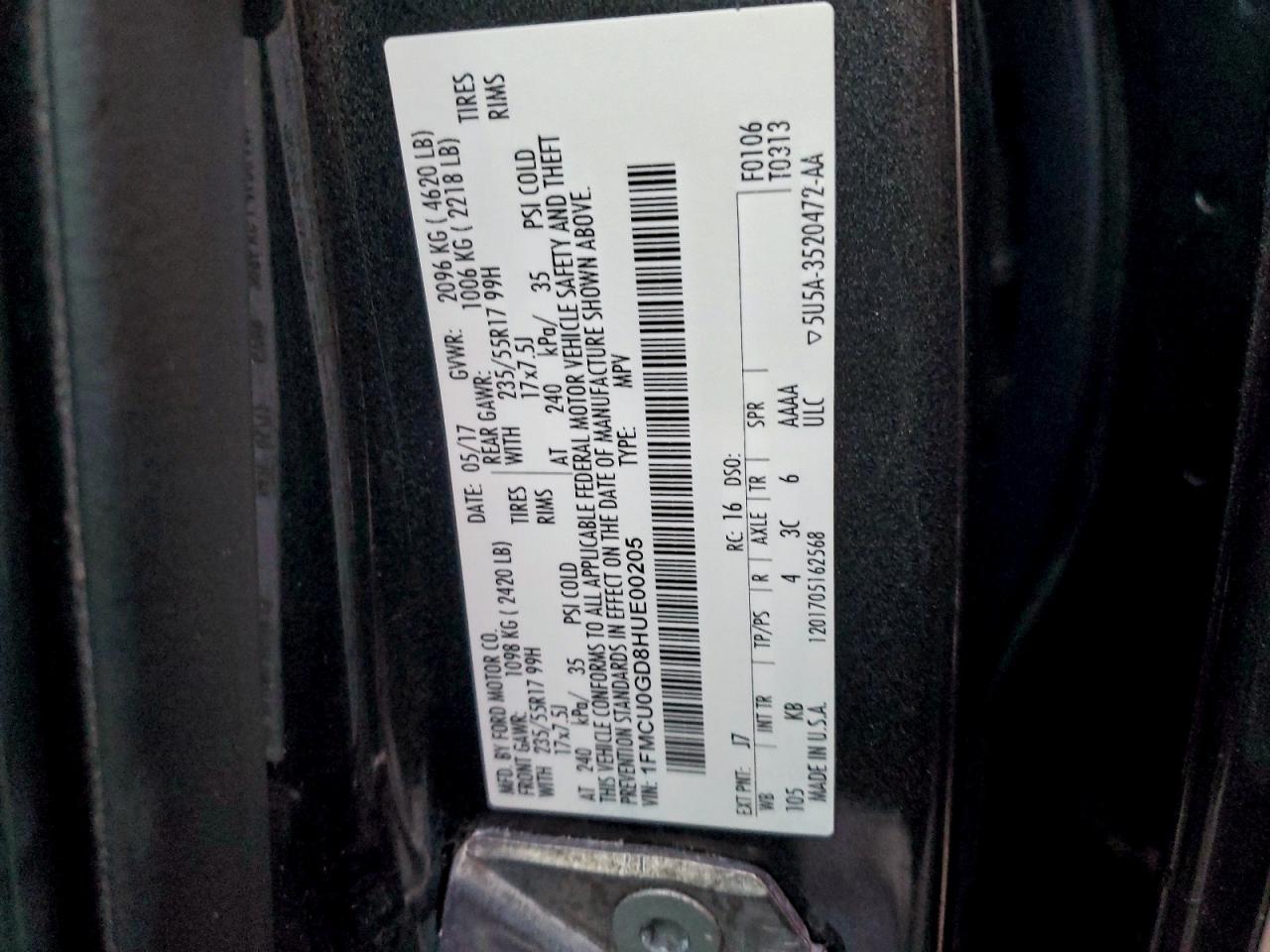 2017 FORD ESCAPE SE photo 13
