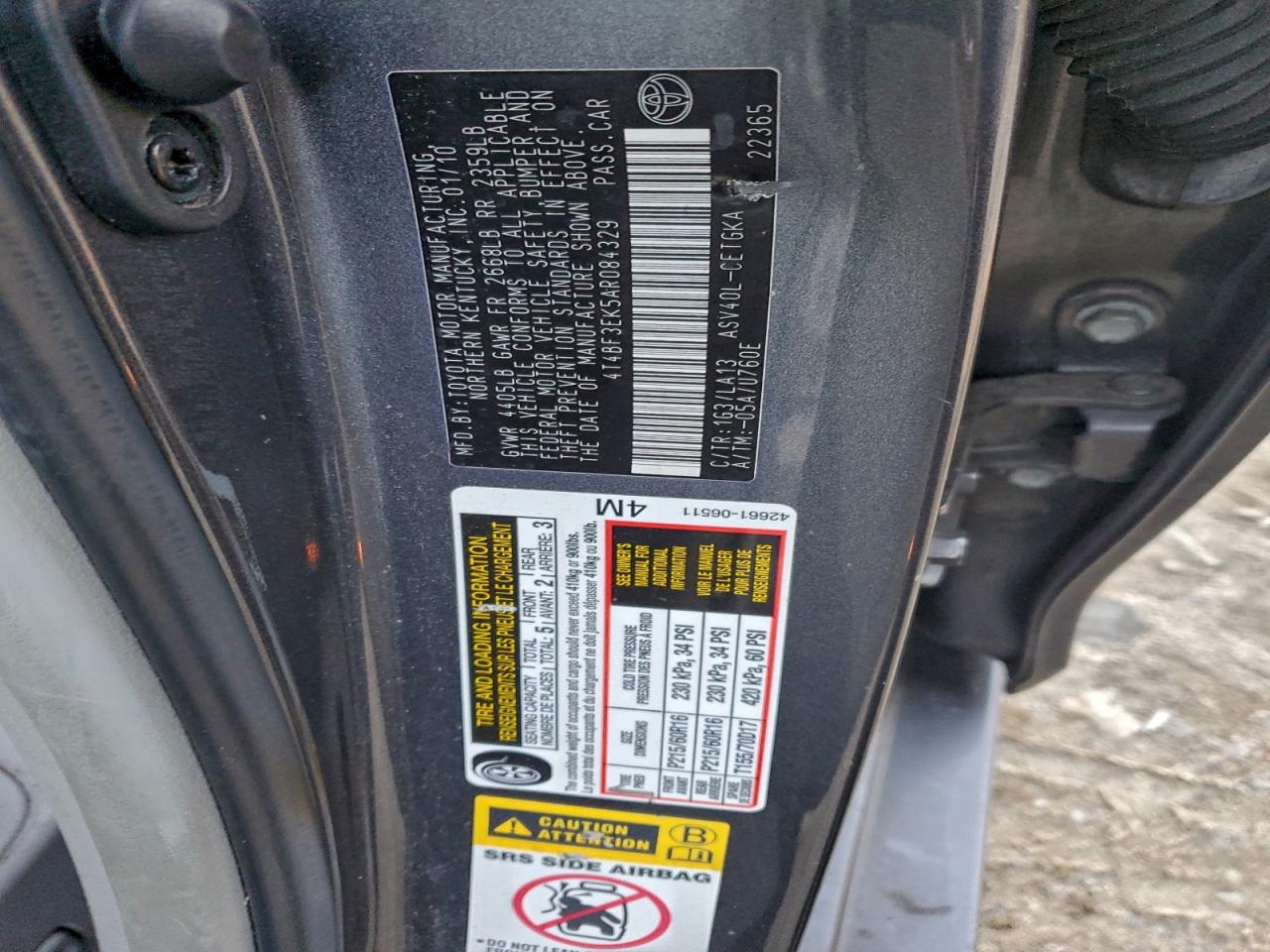 2010 TOYOTA CAMRY BASE photo 23
