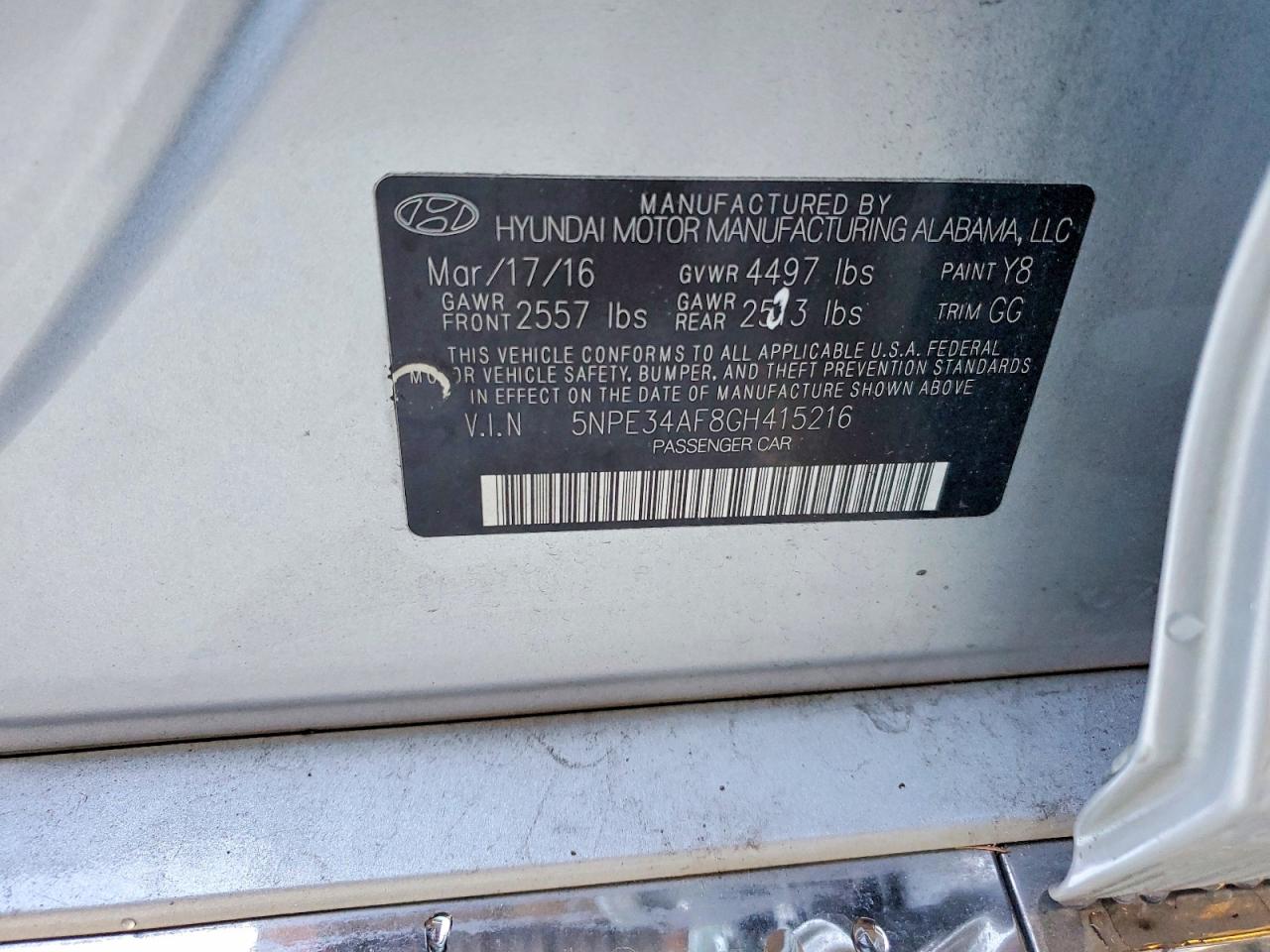 2016 HYUNDAI SONATA SPORT photo 12