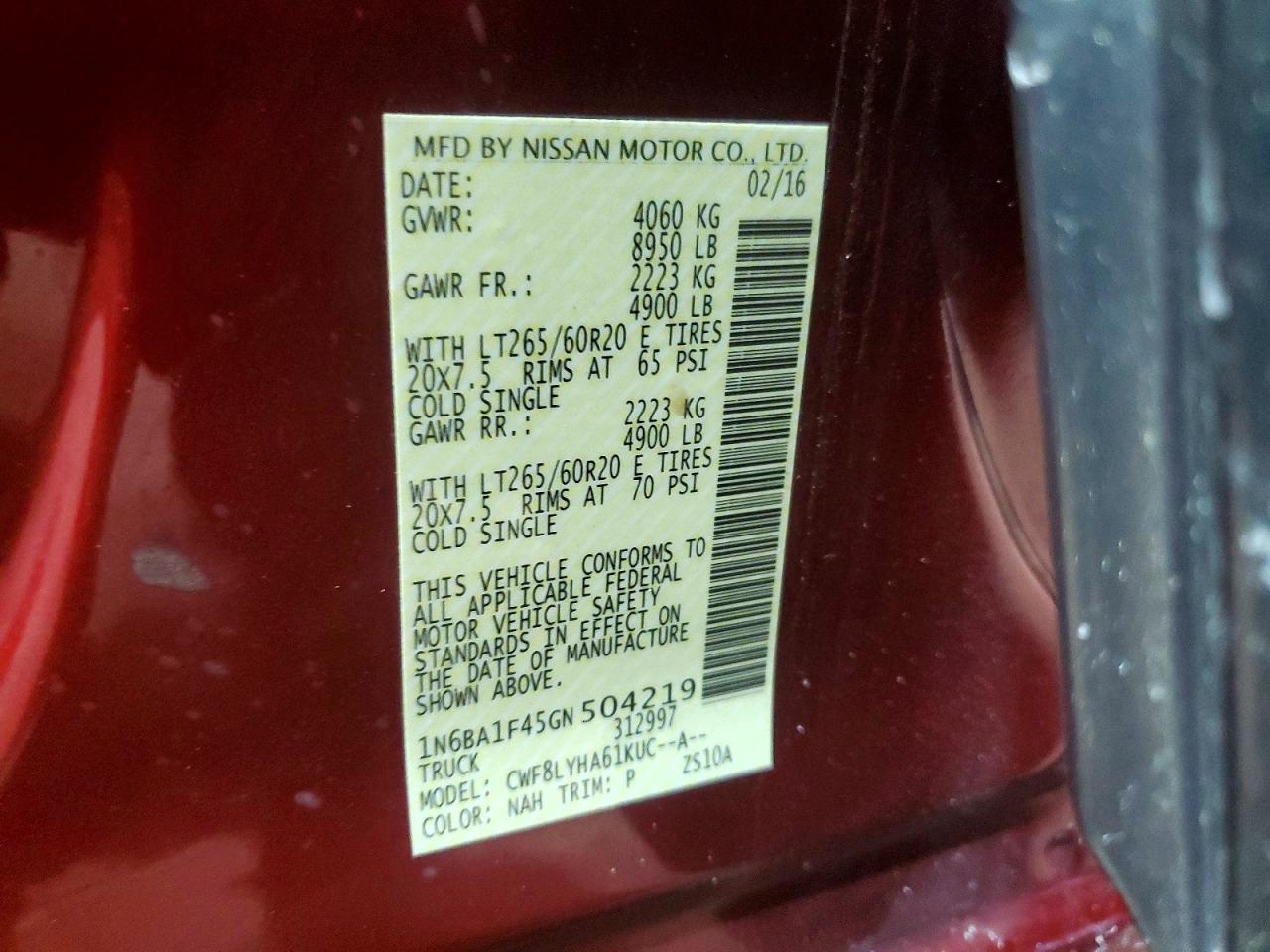 2016 NISSAN TITAN XD SL photo 23