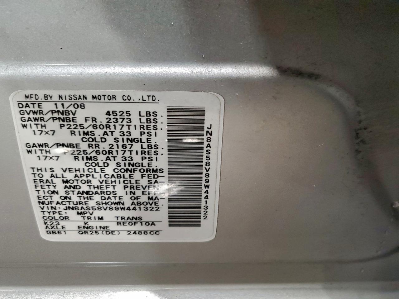 2009 NISSAN ROGUE S photo 34