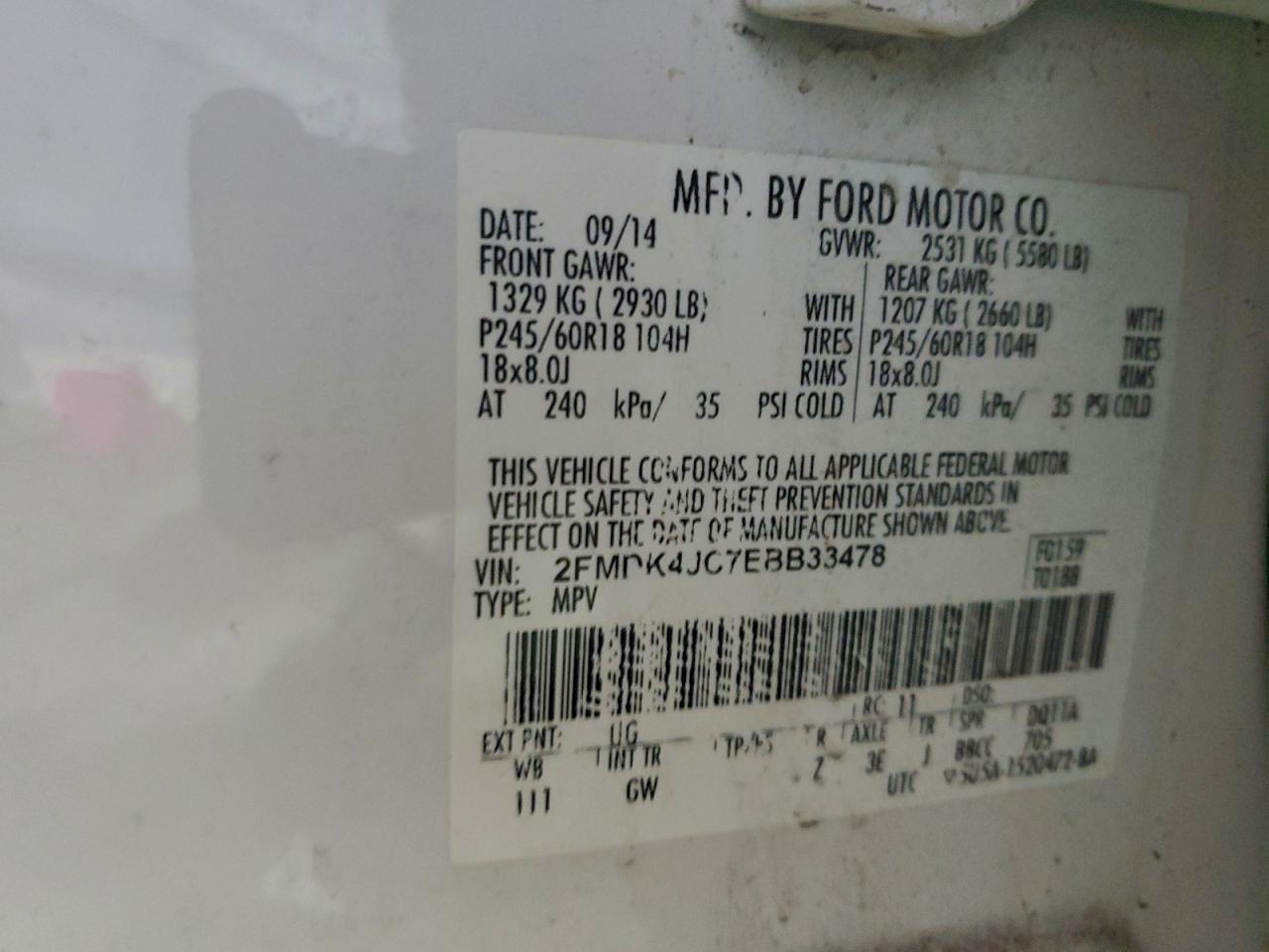 2014 FORD EDGE SEL photo 13
