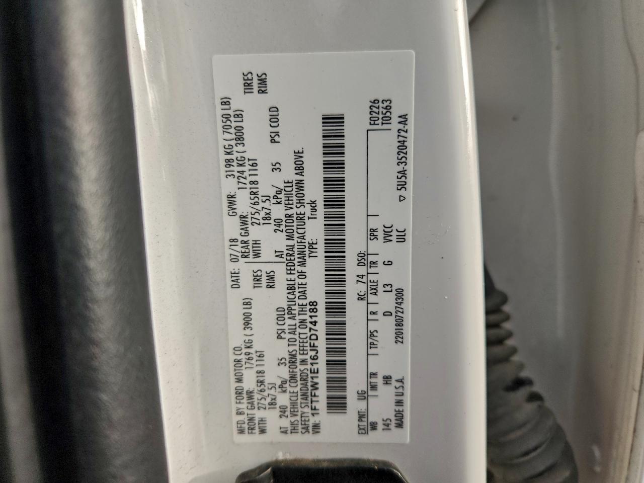 2018 FORD F150 SUPERCREW photo 12