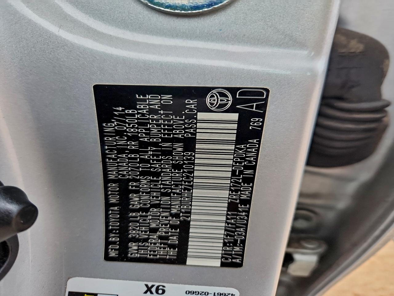 2014 TOYOTA COROLLA L photo 12