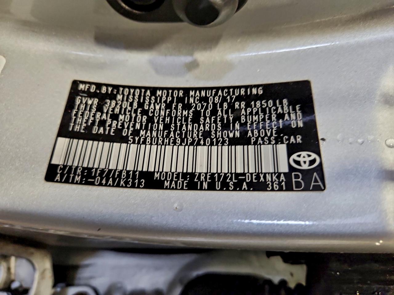 2018 TOYOTA COROLLA LE photo 23