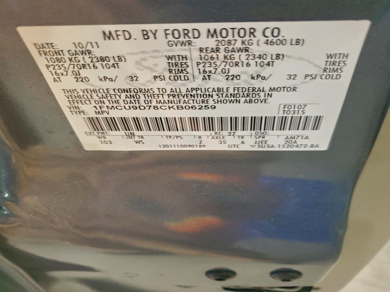 2012 FORD ESCAPE XLT photo 13