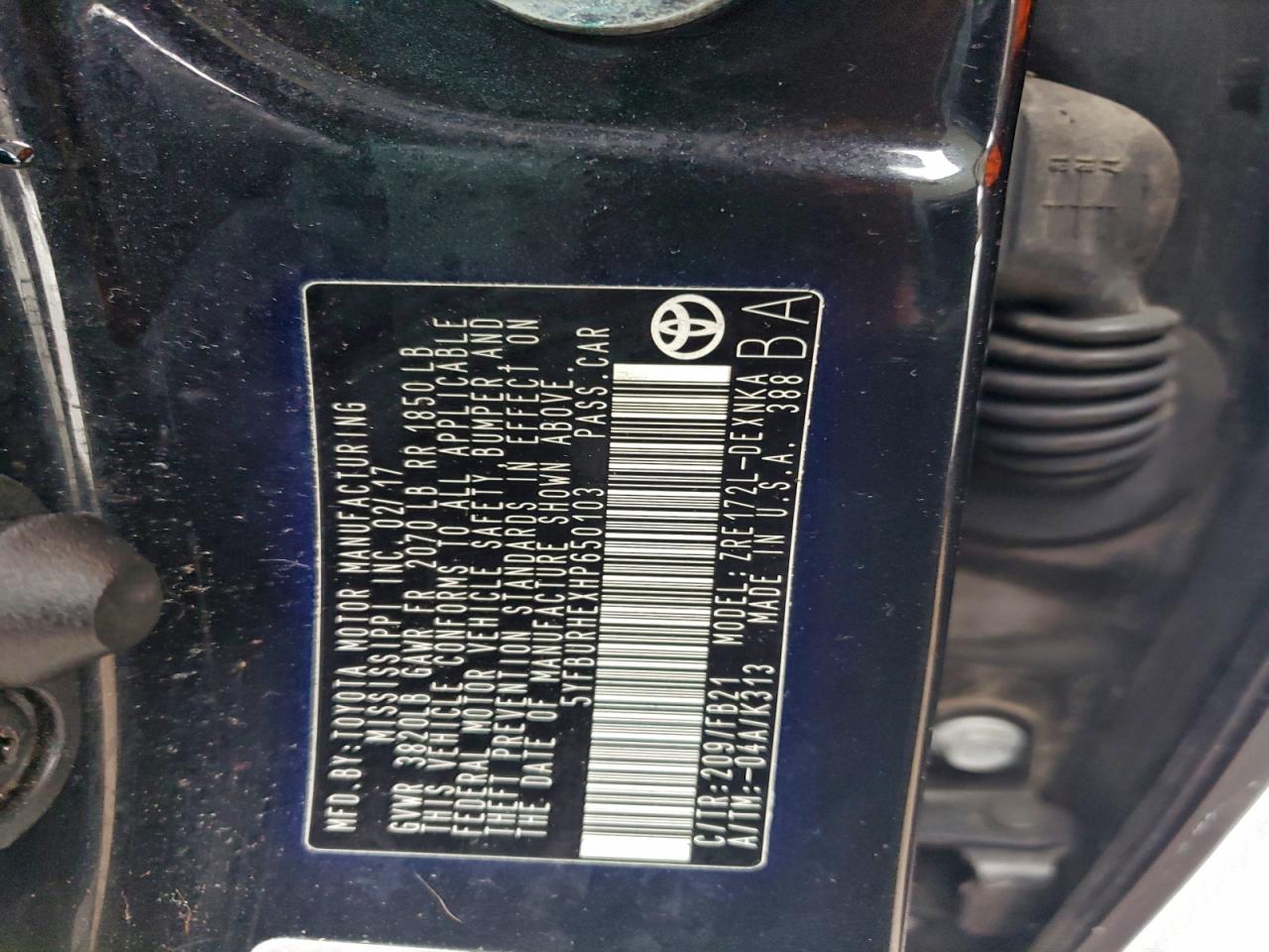 2017 TOYOTA COROLLA L photo 45