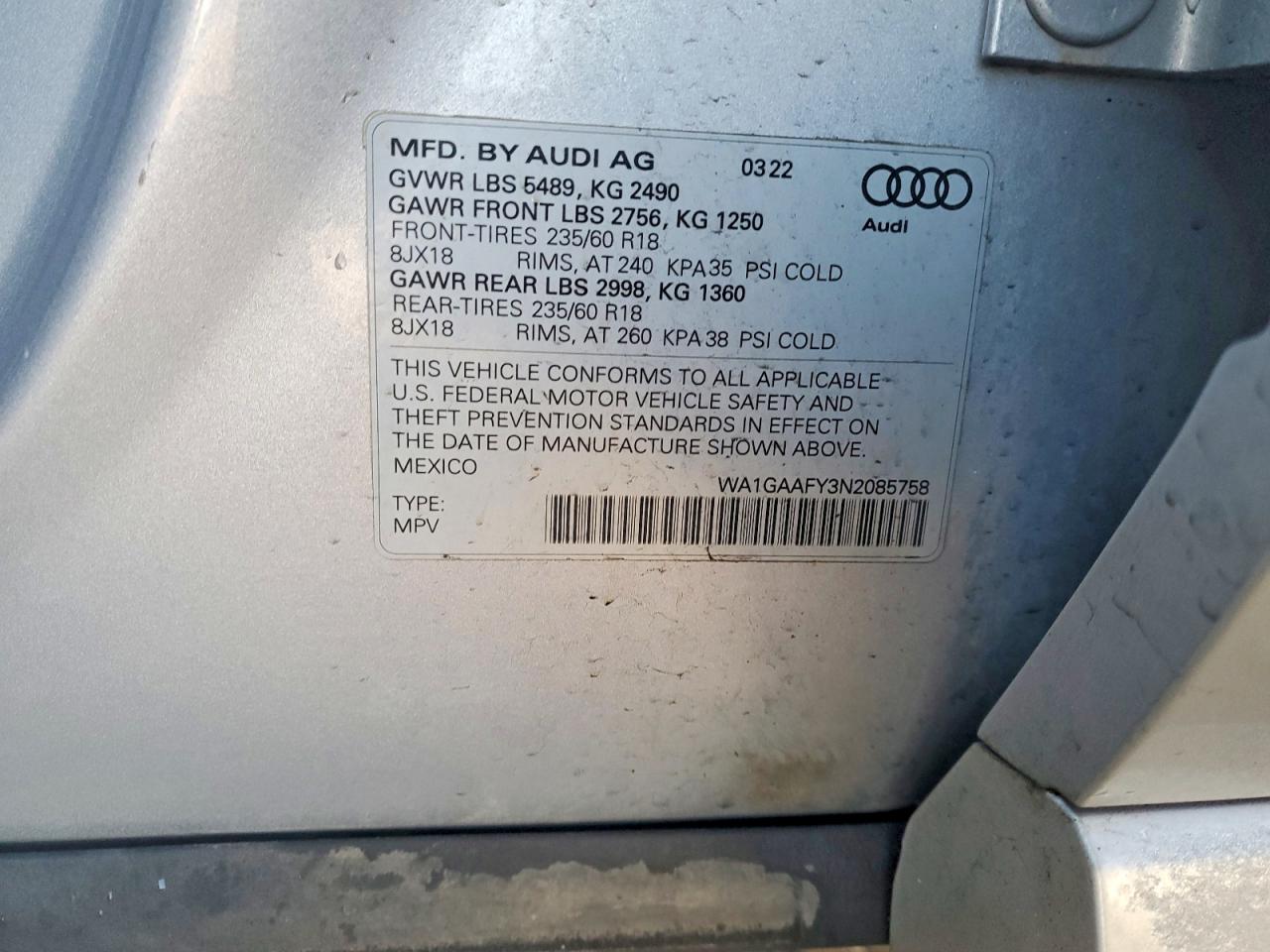 2022 AUDI Q5 PREMIUM 45 photo 12