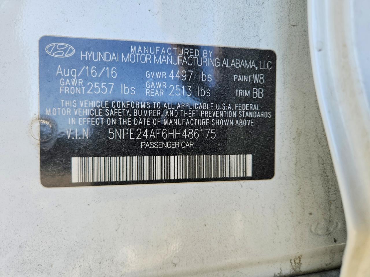 2017 HYUNDAI SONATA SE photo 12