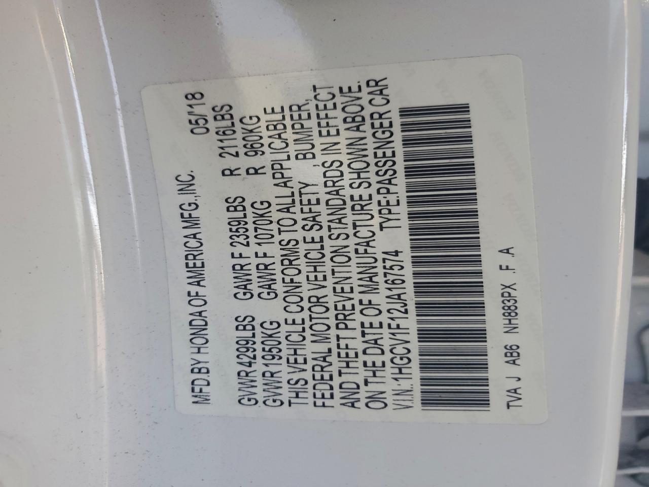 2018 HONDA ACCORD LX photo 12