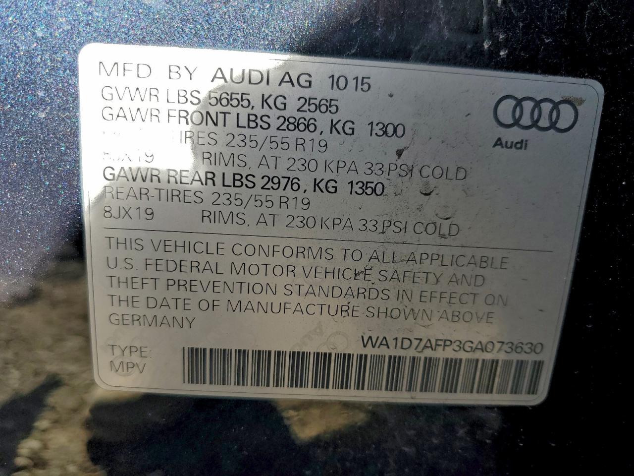 2016 AUDI Q5 PREMIUM PLUS S-LINE photo 13