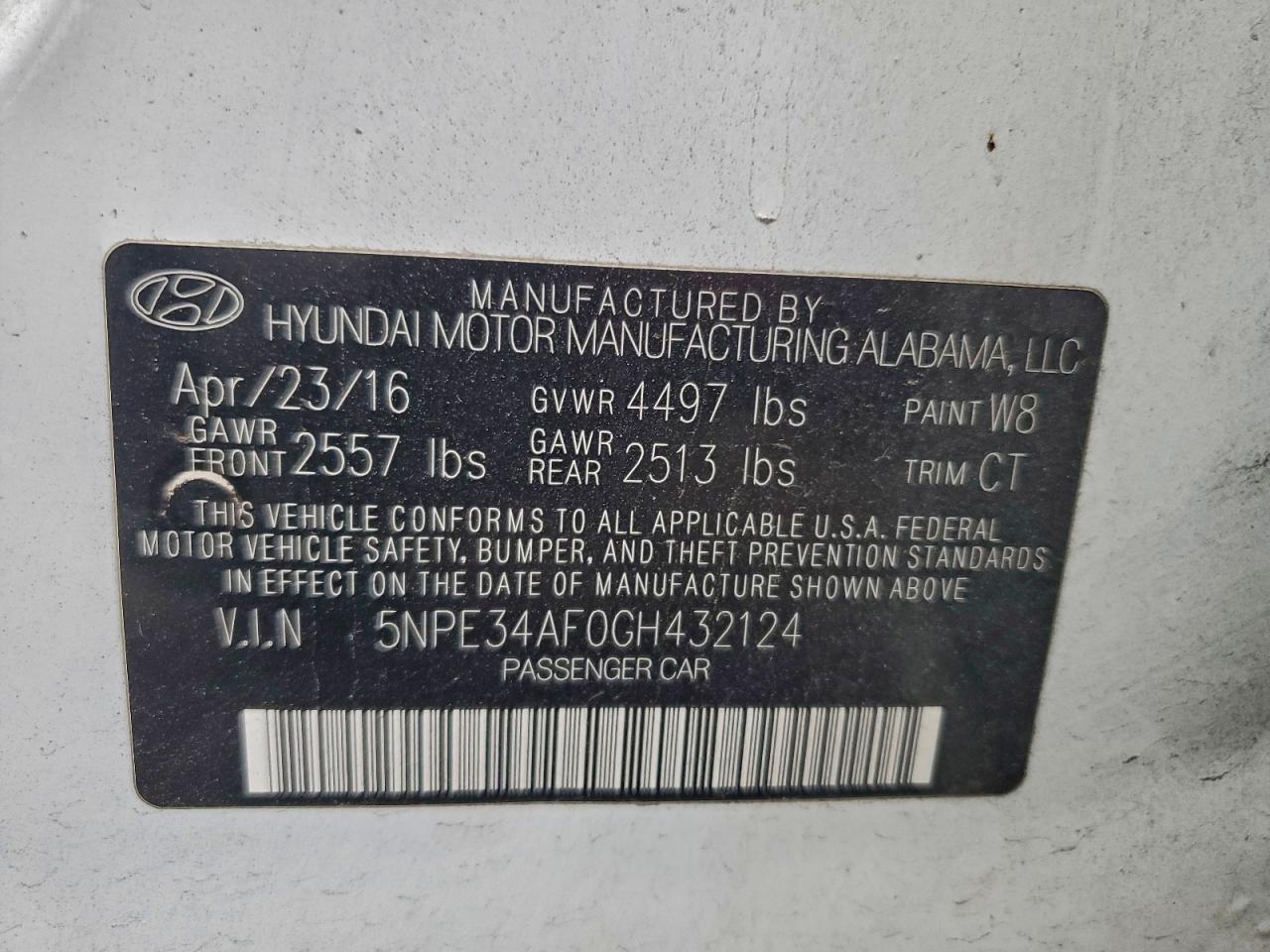 2016 HYUNDAI SONATA SPORT photo 12