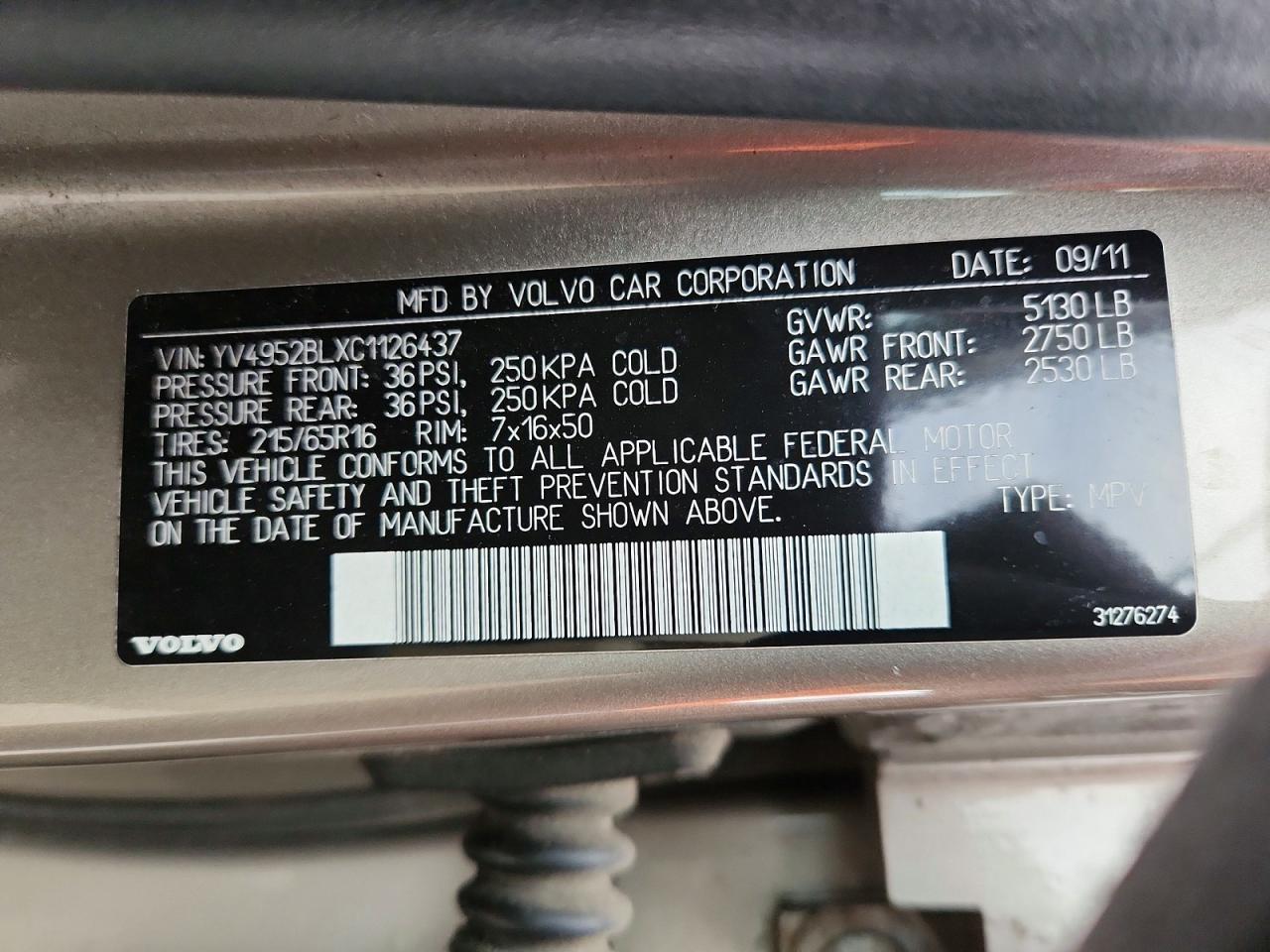 2012 VOLVO XC70 3.2 photo 13