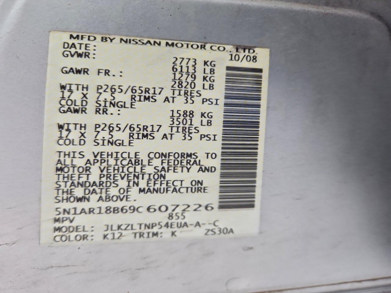 2009 NISSAN PATHFINDER S photo 14