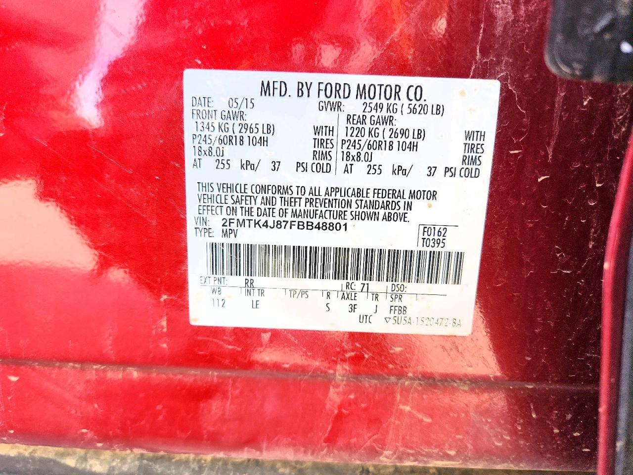 2015 FORD EDGE SEL photo 14