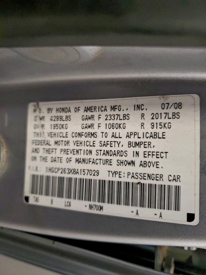 2008 HONDA ACCORD LX photo 12