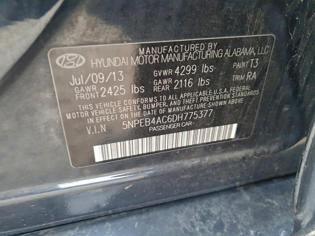 2013 HYUNDAI SONATA GLS photo 25