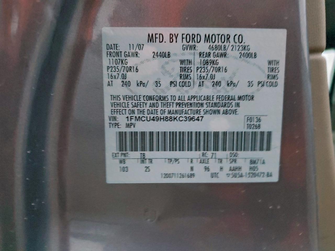 2008 FORD ESCAPE HEV photo 12