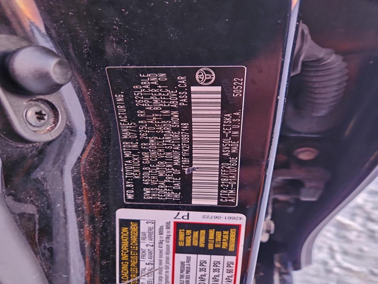 2015 TOYOTA CAMRY SE photo 12