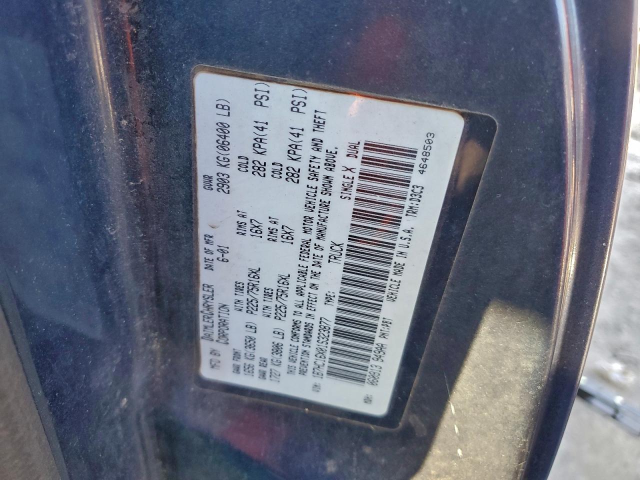 2001 DODGE RAM 1500 photo 12