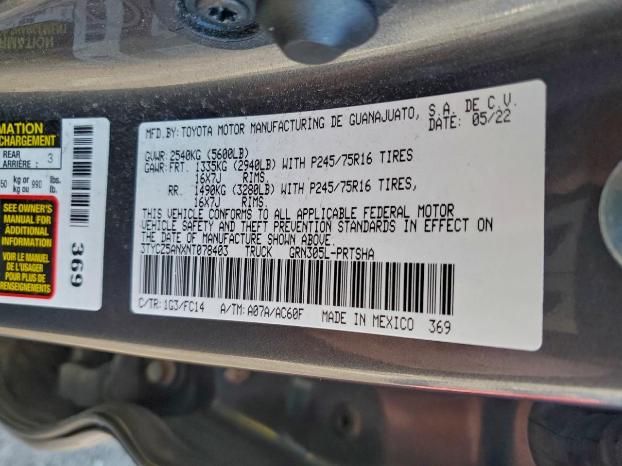 2022 TOYOTA TACOMA DOUBLE CAB photo 12
