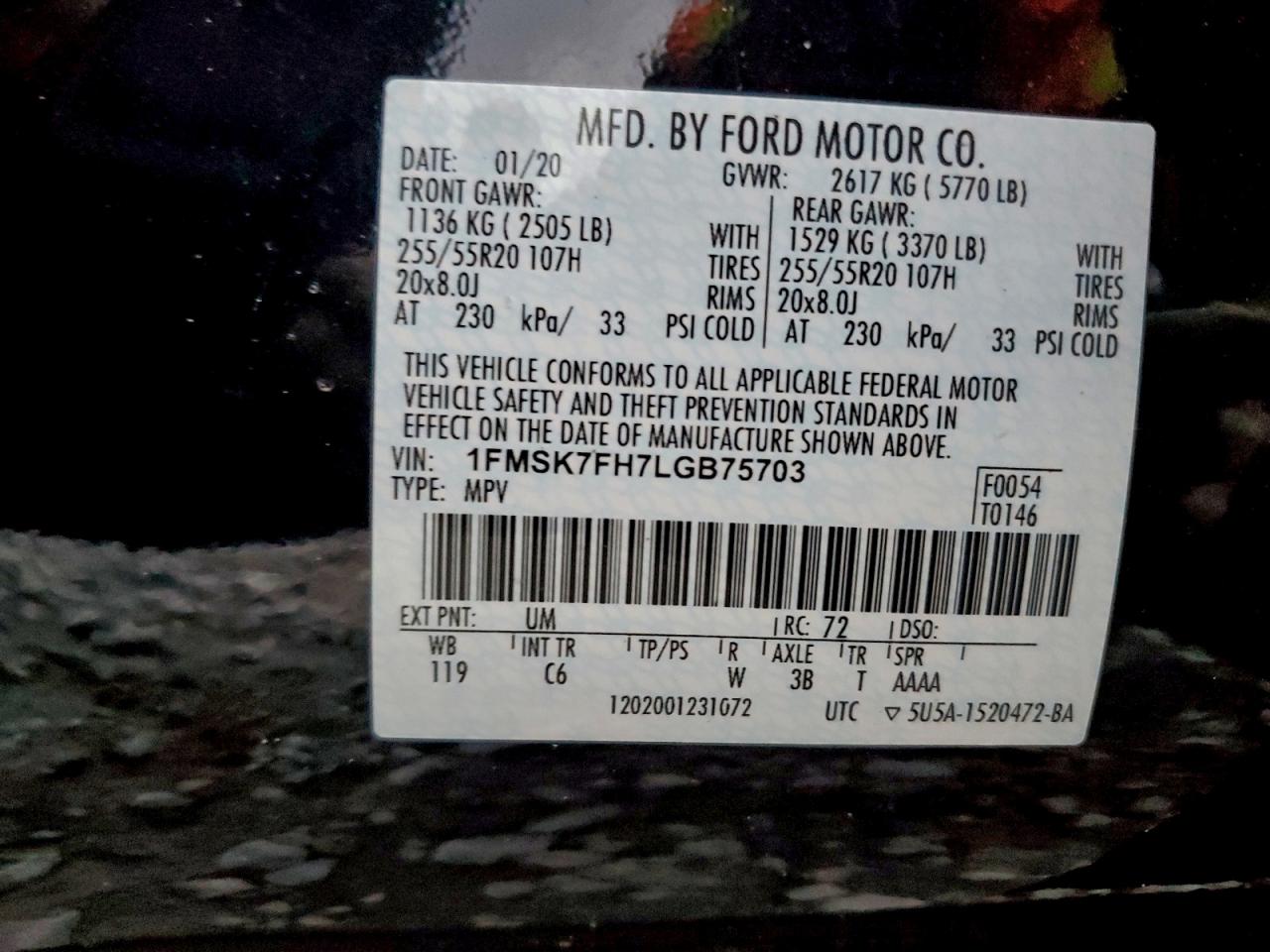 2020 FORD EXPLORER LIMITED photo 13
