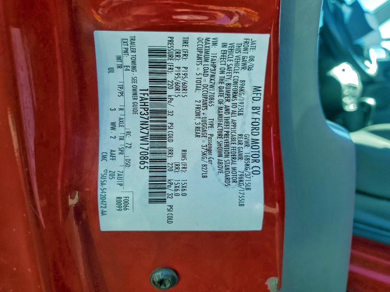 2007 FORD FOCUS ZX5 photo 13