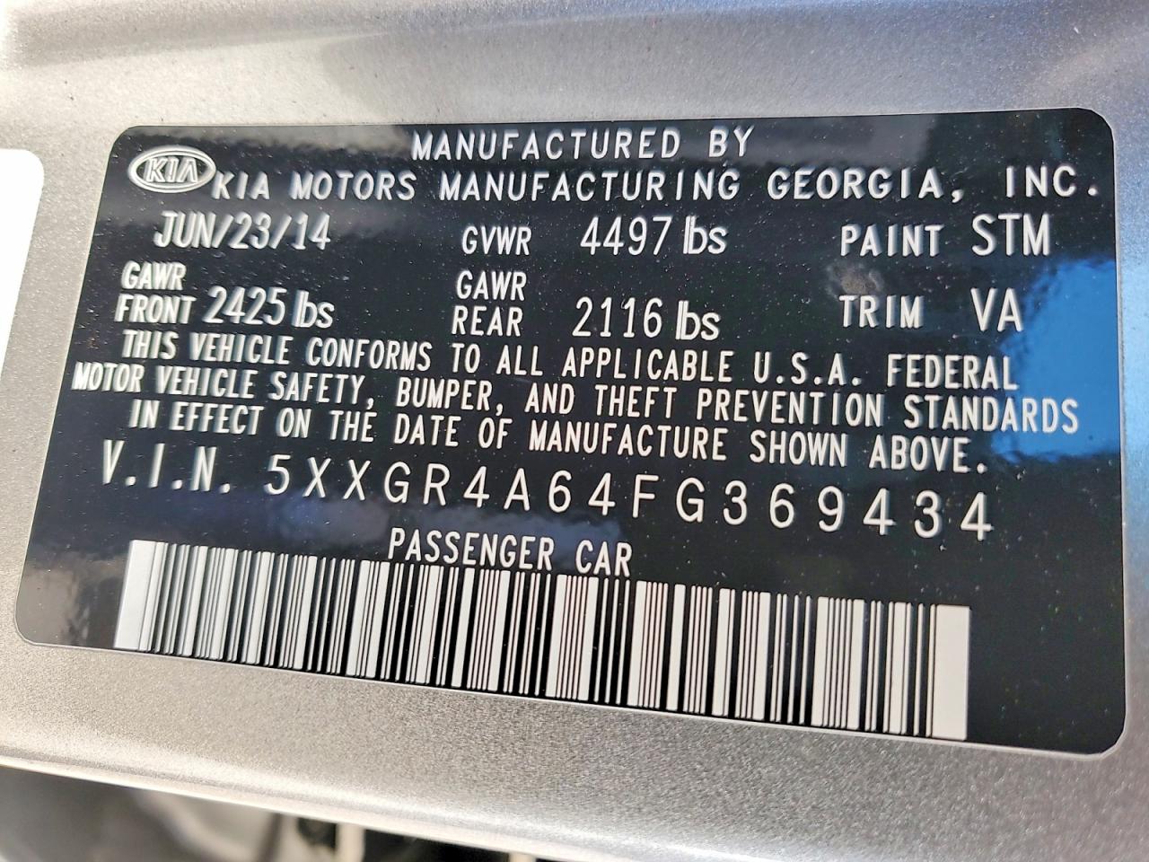 2015 KIA OPTIMA SX photo 12