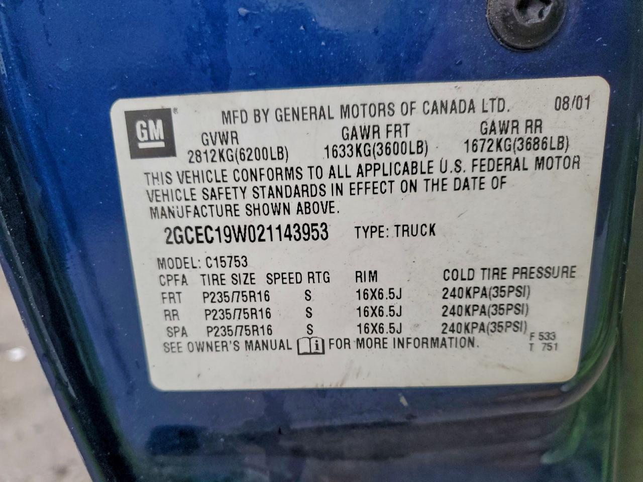 2002 CHEVROLET SILVERADO C1500 photo 12