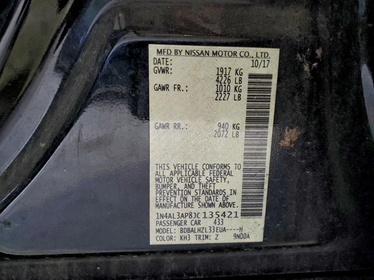 2018 NISSAN ALTIMA 2.5 photo 13