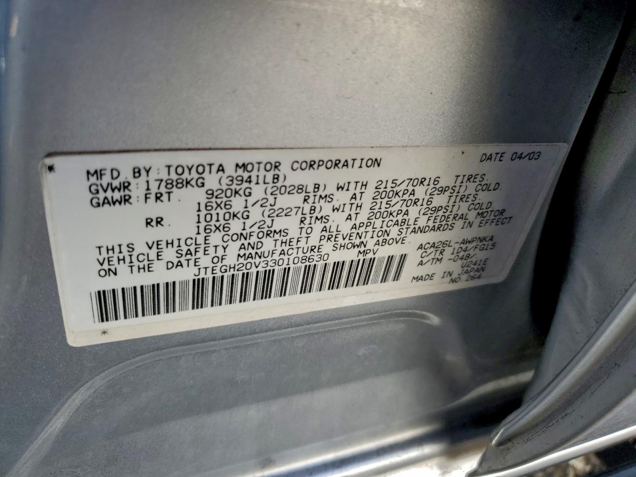 2003 TOYOTA RAV4 photo 12