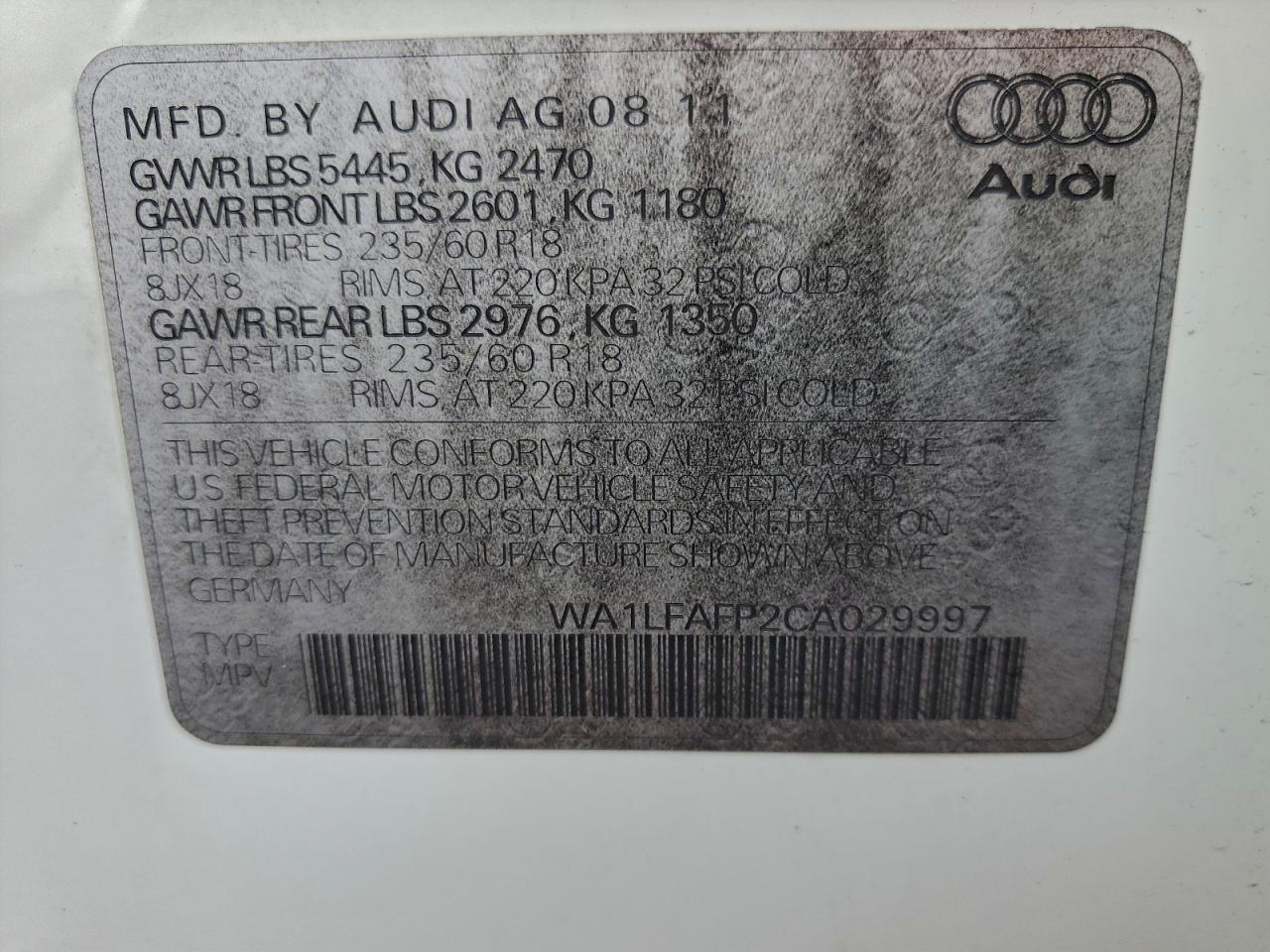 2012 AUDI Q5 PREMIUM PLUS photo 13