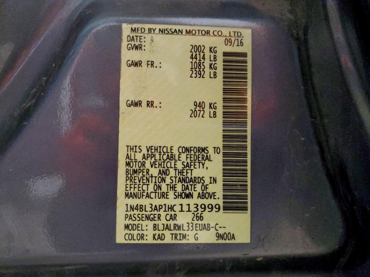 2017 NISSAN ALTIMA 3.5SL photo 12