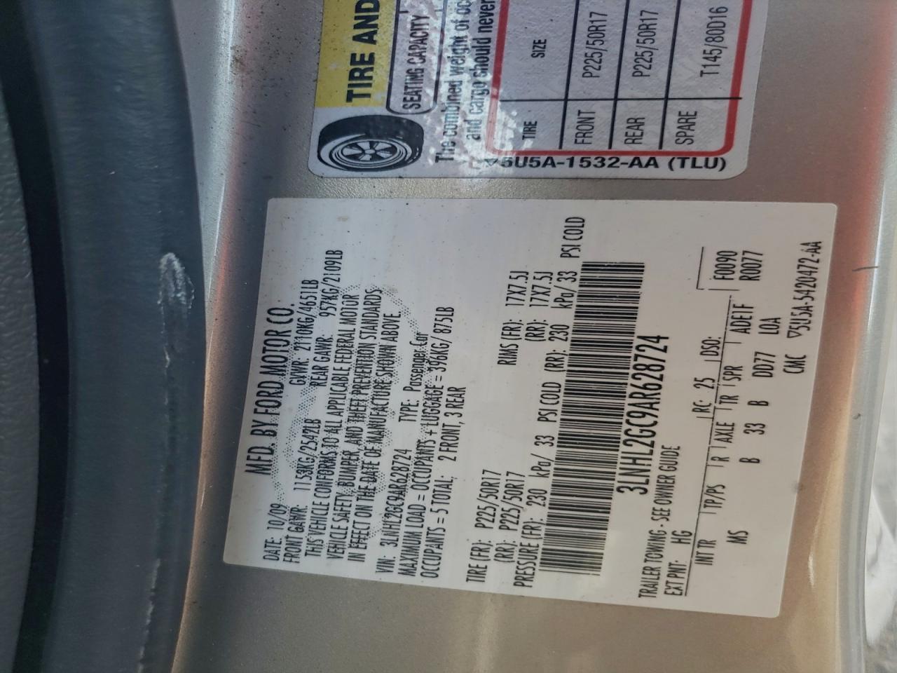 2010 LINCOLN MKZ photo 12