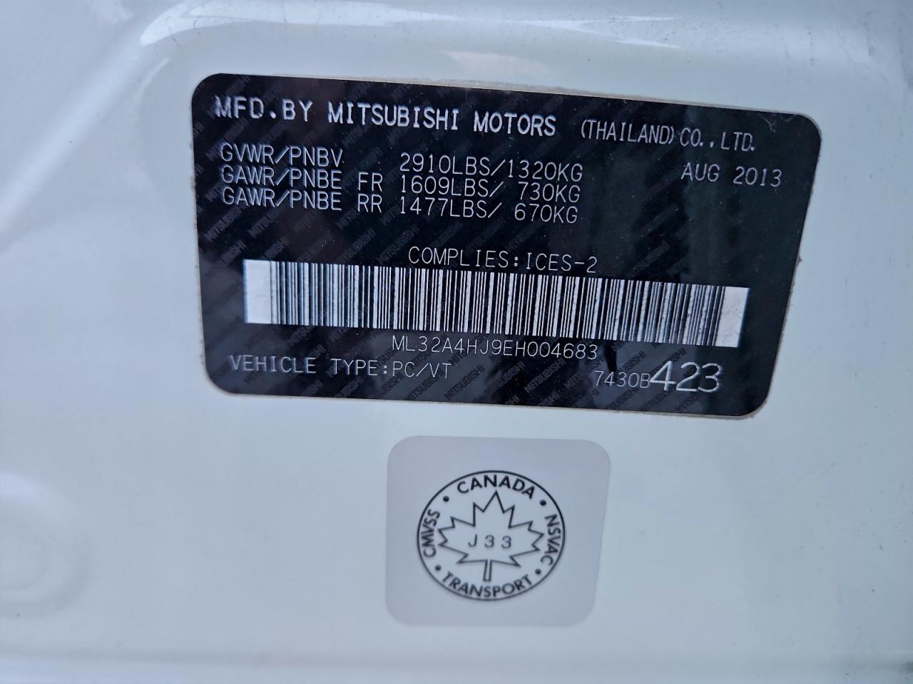 2014 MITSUBISHI MIRAGE ES photo 12