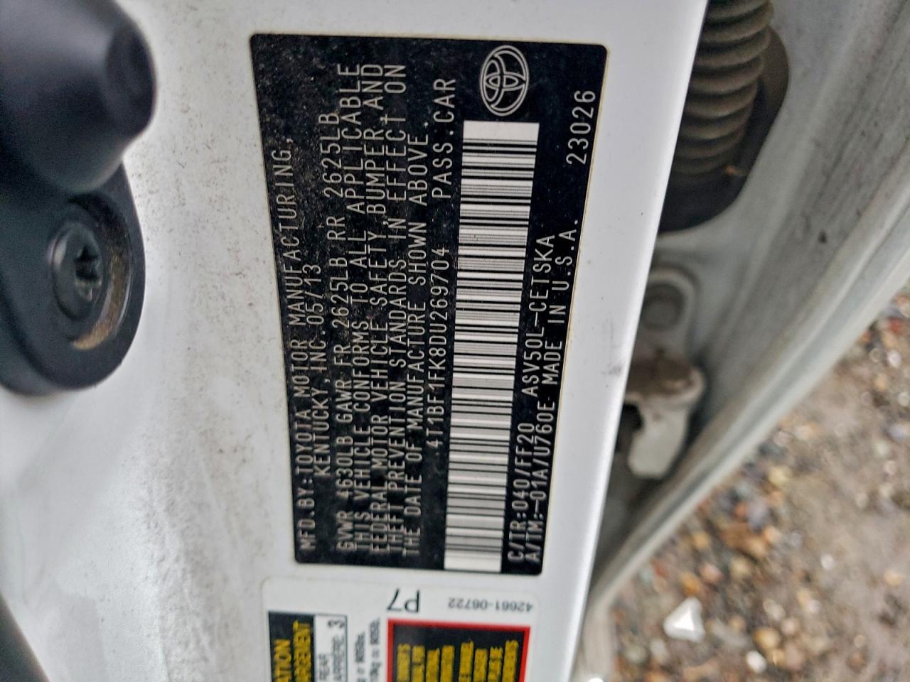 2013 TOYOTA CAMRY photo 12