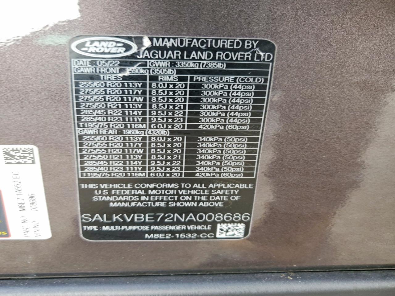 2022 LAND ROVER RANGE ROVER FIRST EDITION photo 13