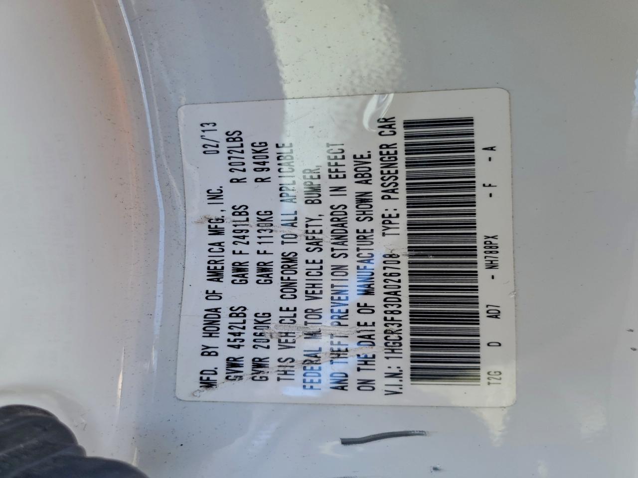 2013 HONDA ACCORD EXL photo 13