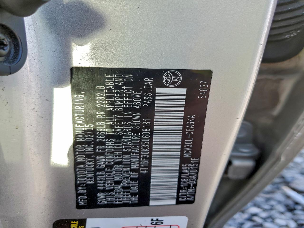 2005 TOYOTA CAMRY LE photo 12