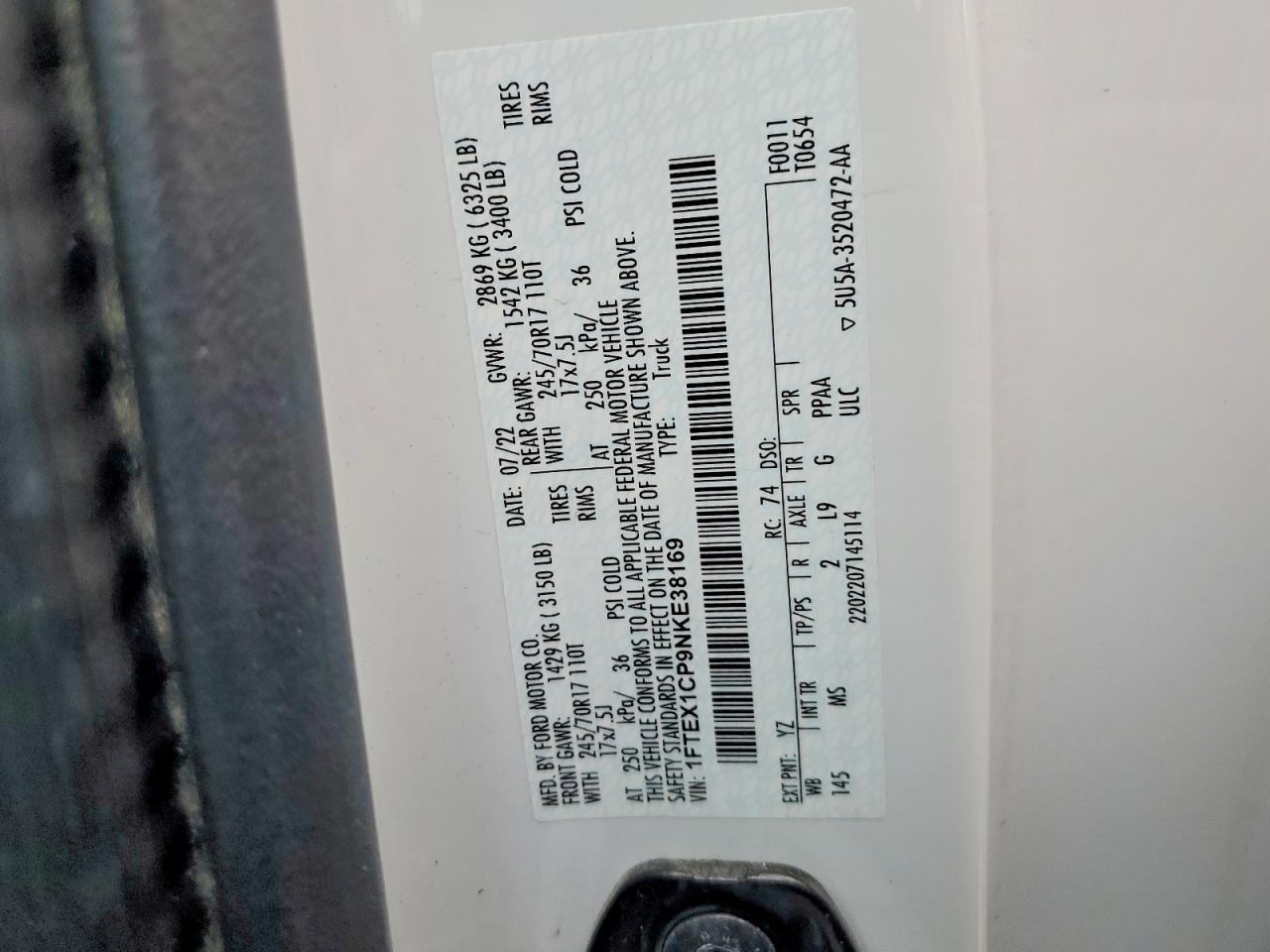 2022 FORD F150 SUPER CAB photo 12
